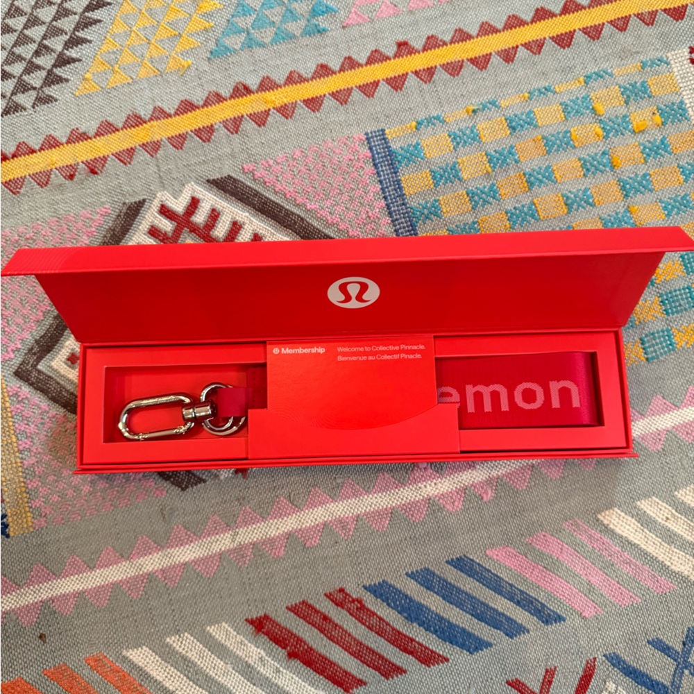 lululemon athletica Red Keychain Carabiner with Silver Hardware
